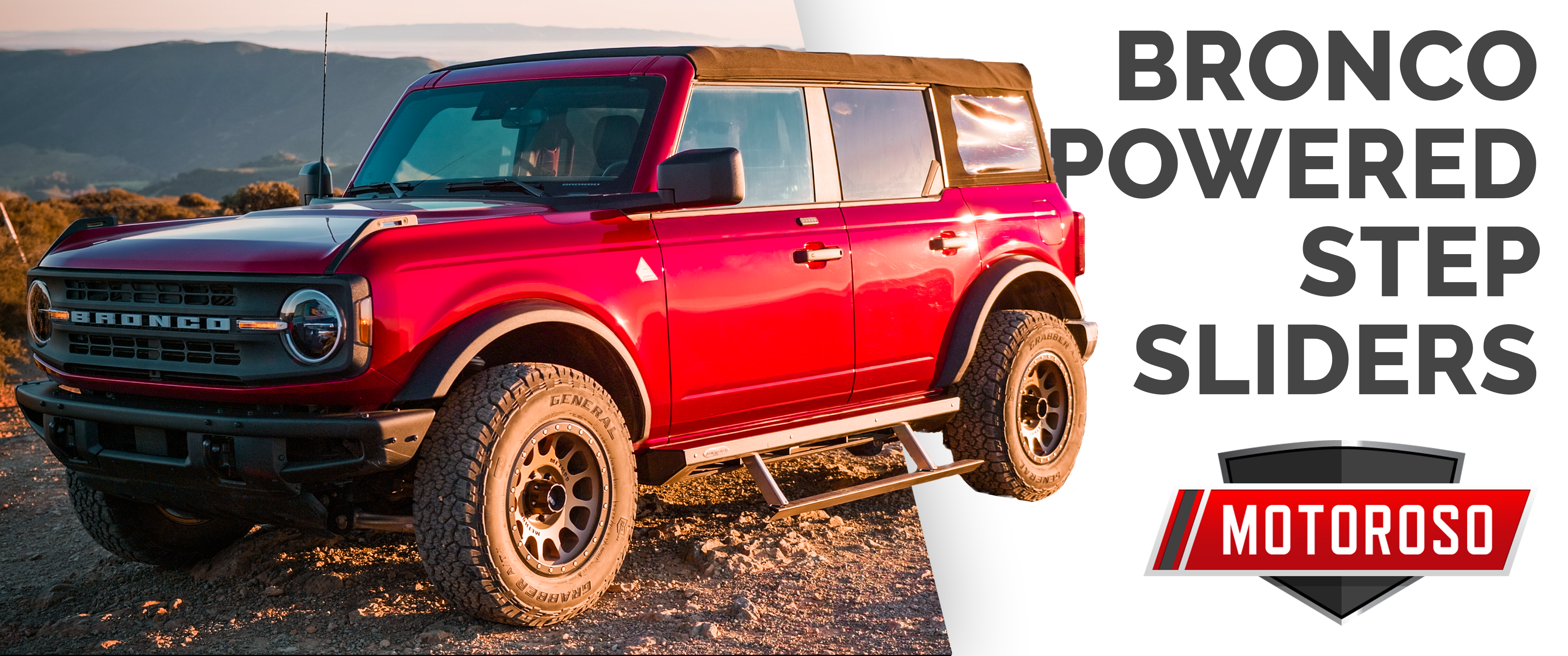Powered Step Sliders for the New 2021+ Ford Bronco from Rock Slide Engineering!